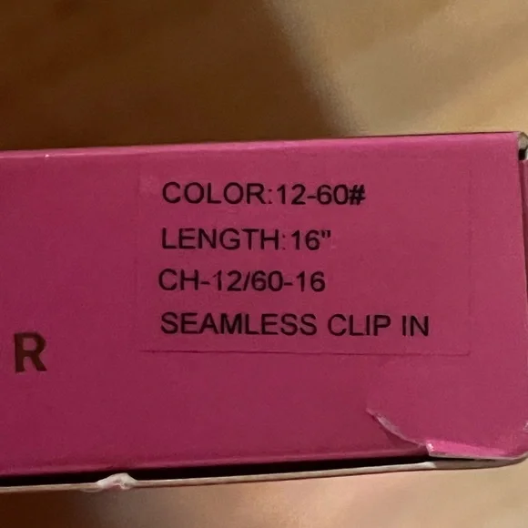 NEW IN BOX!! Glam Seamless INVISI CLIPS 16” Long—100% Remy Human Hair—Blonde